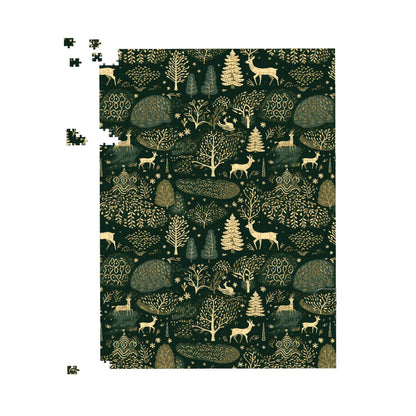 Green Christmas Woodlands Jigsaw Puzzle