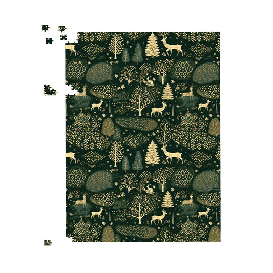 Green Christmas Woodlands Jigsaw Puzzle