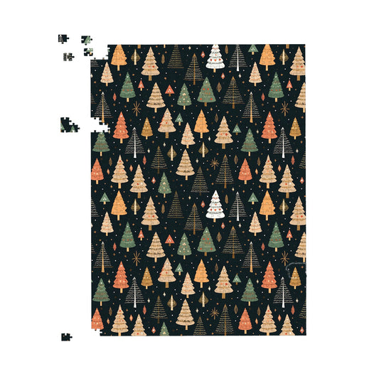 Boho Inspired Christmas Trees Jigsaw Puzzle