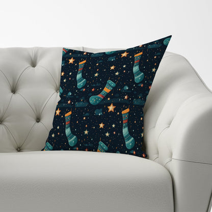 Christmas Stocking In A Starry Night Sky Cushions