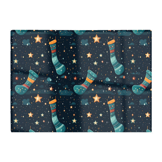 Christmas Stocking In A Starry Night Sky Glass Chopping Board