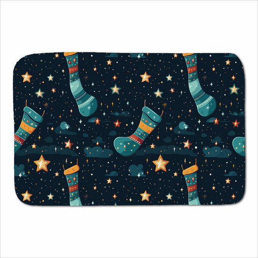 Christmas Stocking In A Starry Night Sky Sherpa Blanket
