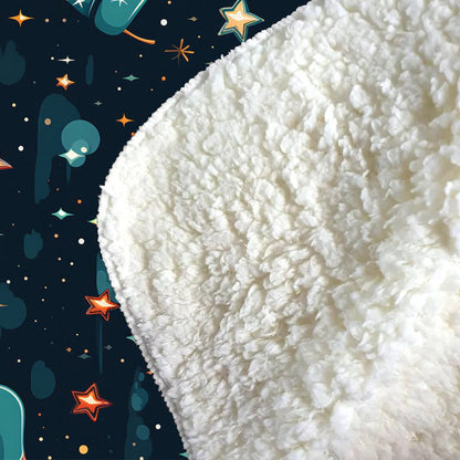 Christmas Stocking In A Starry Night Sky Sherpa Blanket