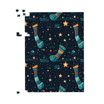 Christmas Stocking In A Starry Night Sky Jigsaw Puzzle