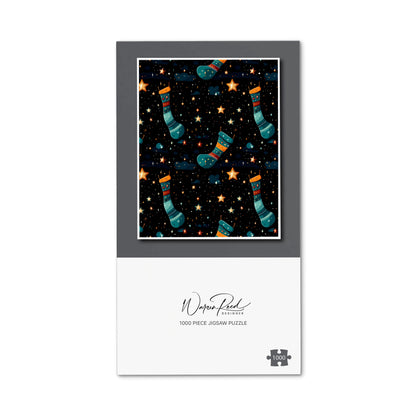 Christmas Stocking In A Starry Night Sky Jigsaw Puzzle