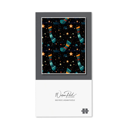 Christmas Stocking In A Starry Night Sky Jigsaw Puzzle