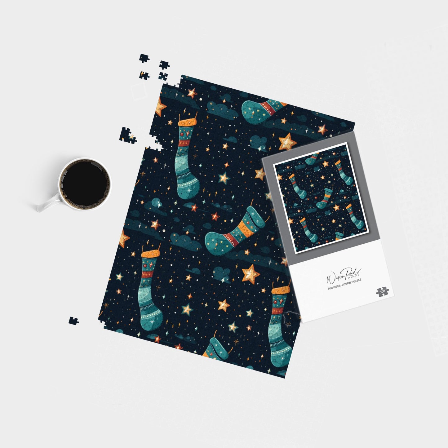 Christmas Stocking In A Starry Night Sky Jigsaw Puzzle