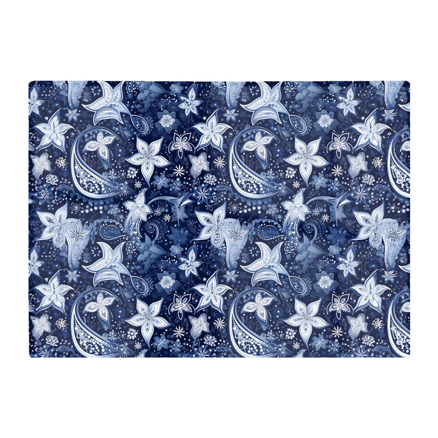 Paisley Christmas Stars Blue Glass Chopping Board