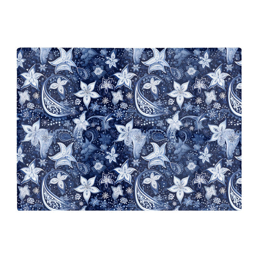 Paisley Christmas Stars Blue Glass Chopping Board