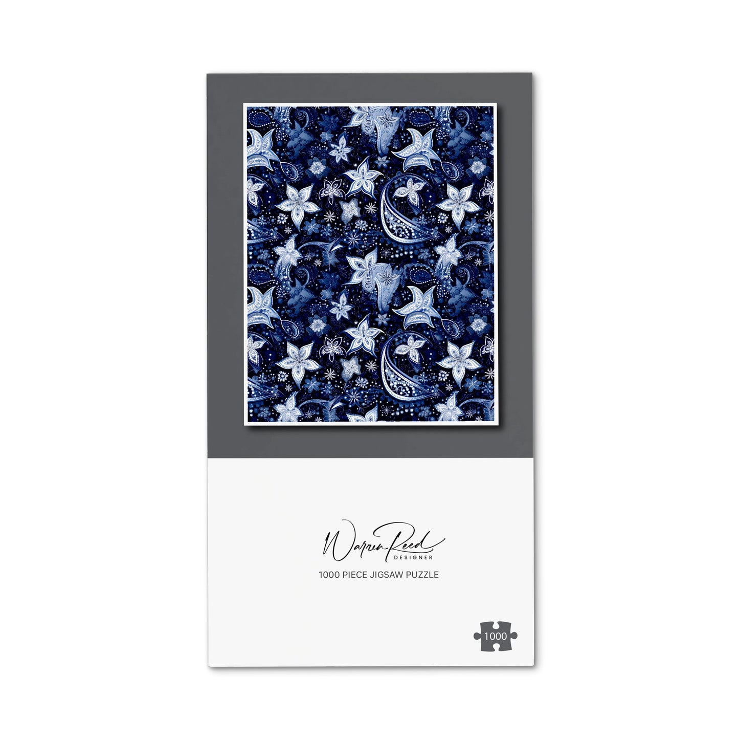 Paisley Christmas Stars Blue Jigsaw Puzzle