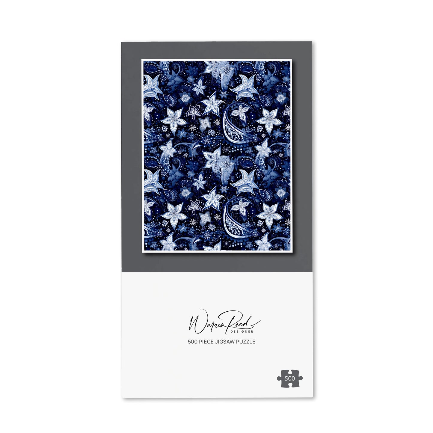 Paisley Christmas Stars Blue Jigsaw Puzzle