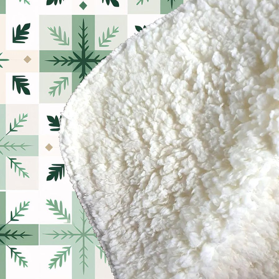 Christmas Quilting Squares, Geometric Sherpa Blanket