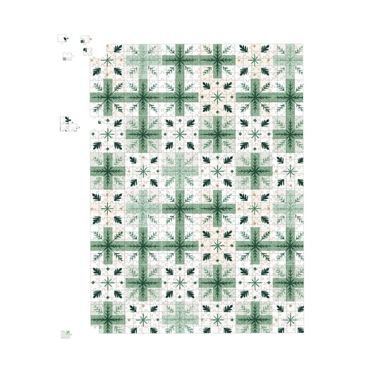 Christmas Quilting Squares, Geometric Jigsaw Puzzle