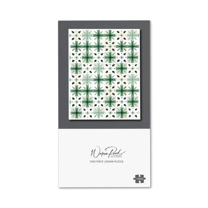 Christmas Quilting Squares, Geometric Jigsaw Puzzle