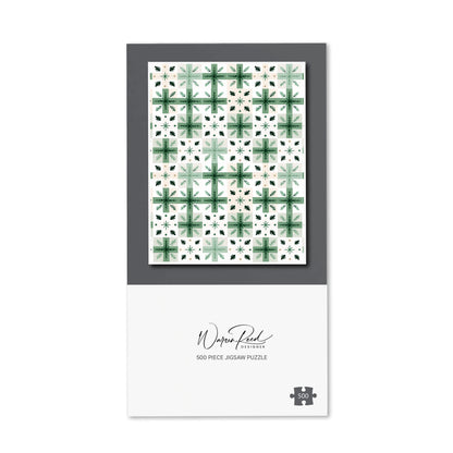 Christmas Quilting Squares, Geometric Jigsaw Puzzle
