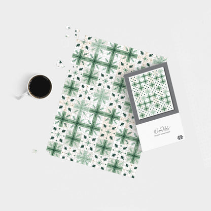 Christmas Quilting Squares, Geometric Jigsaw Puzzle