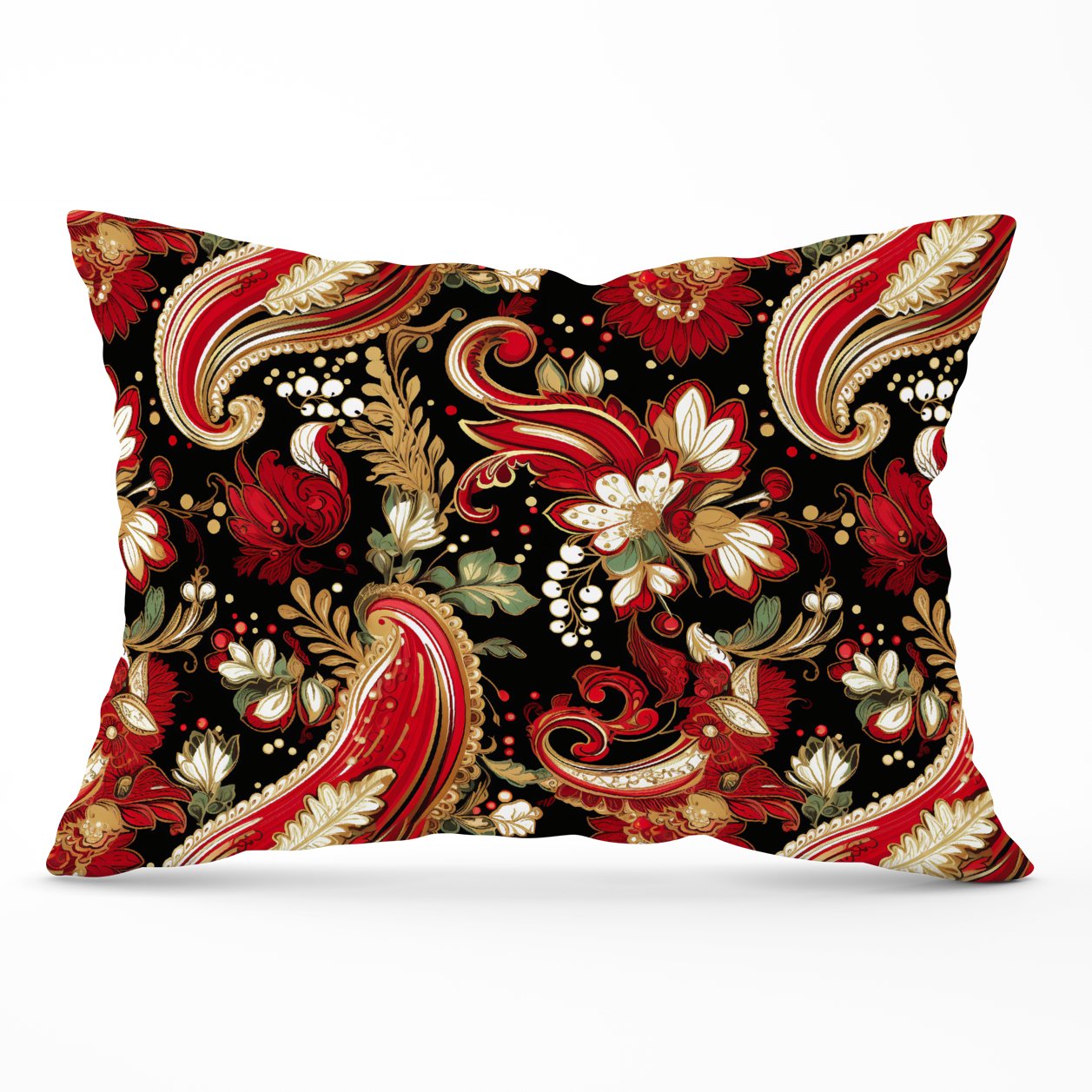 Paisley Christmas Stars Red Cushions
