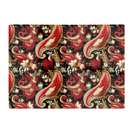 Paisley Christmas Stars Red Glass Chopping Board