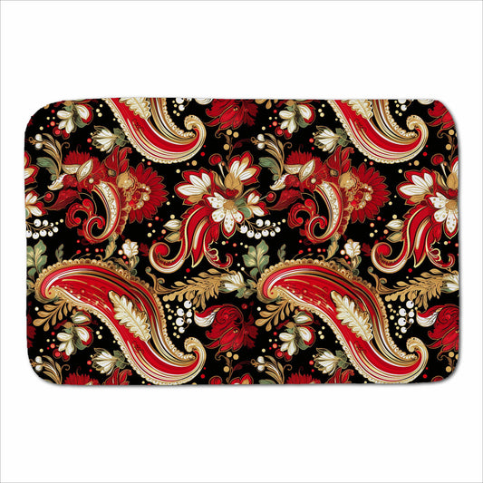 Paisley Christmas Stars Red Sherpa Blanket