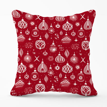 Red Christmas Decorations Pattern Cushions