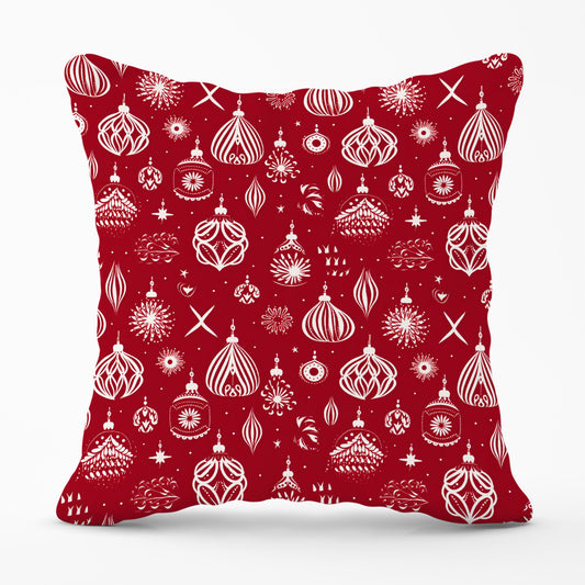 Red Christmas Decorations Pattern Cushions