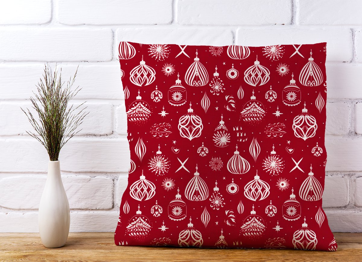 Red Christmas Decorations Pattern Cushions