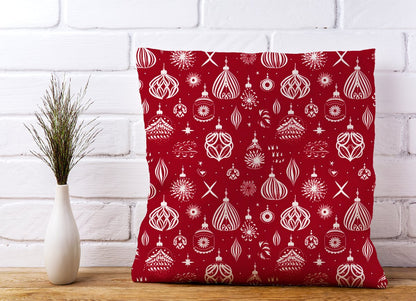 Red Christmas Decorations Pattern Cushions