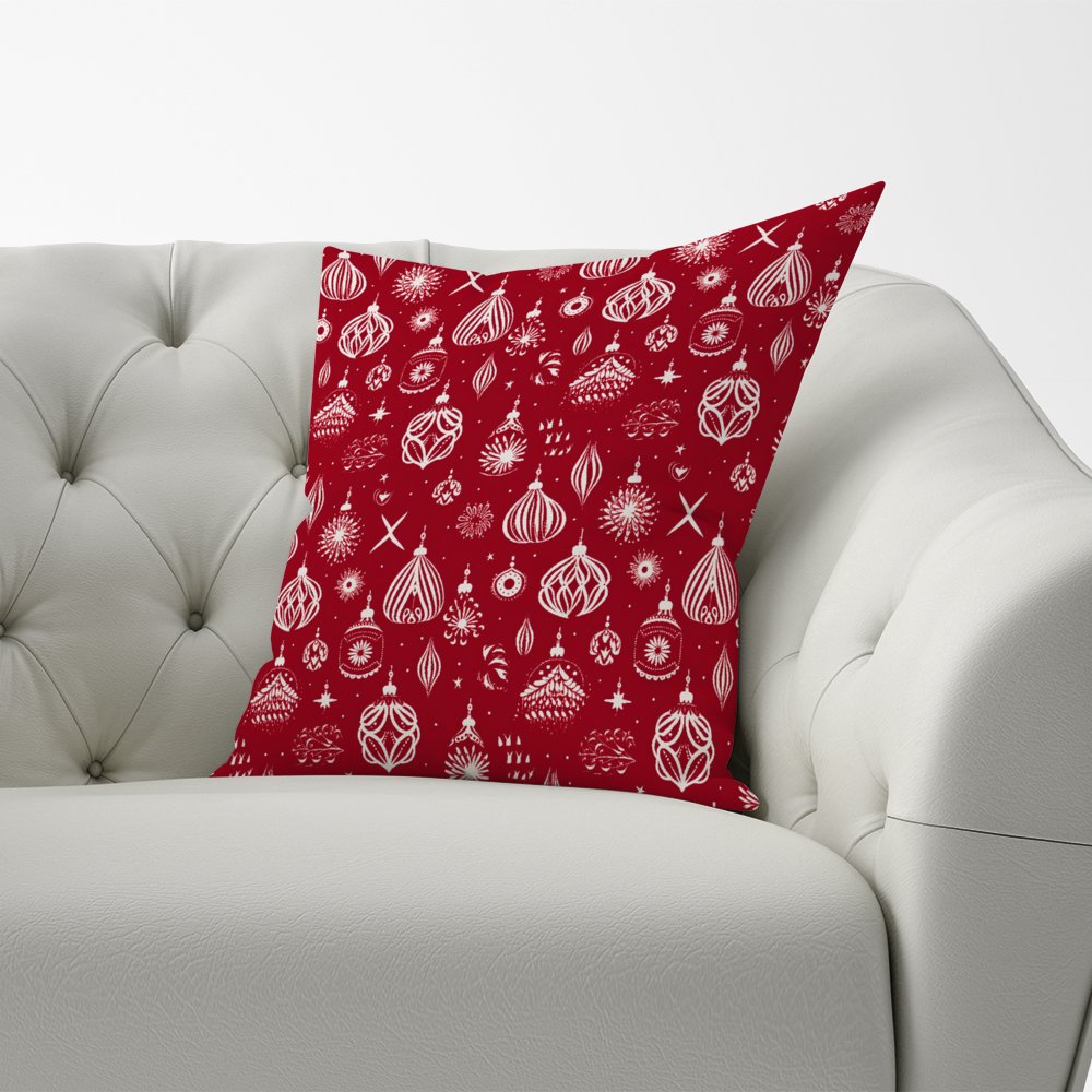 Red Christmas Decorations Pattern Cushions