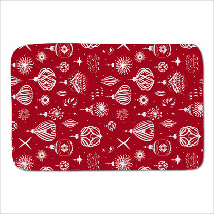Red Christmas Decorations Pattern Sherpa Blanket