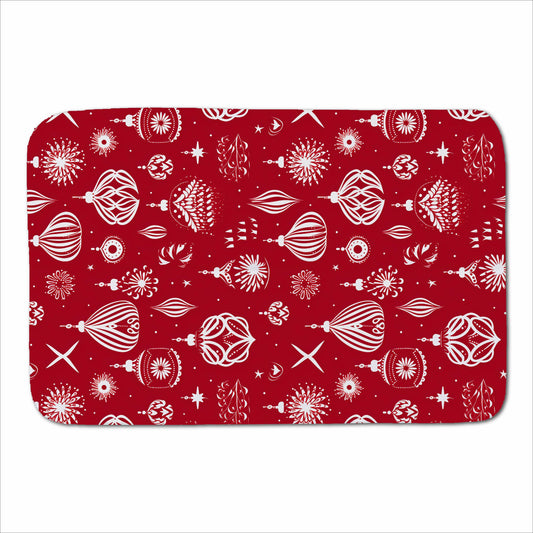 Red Christmas Decorations Pattern Sherpa Blanket