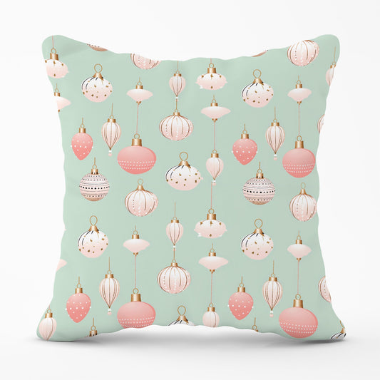 Christmas Decorations Pink And Green Cushions