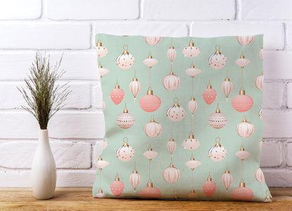 Christmas Decorations Pink And Green Cushions