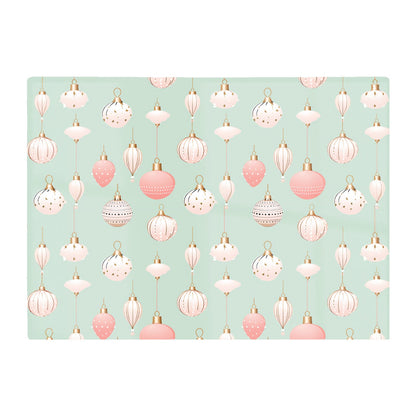 Christmas Decorations Pink And Green Glass Chopping Board
