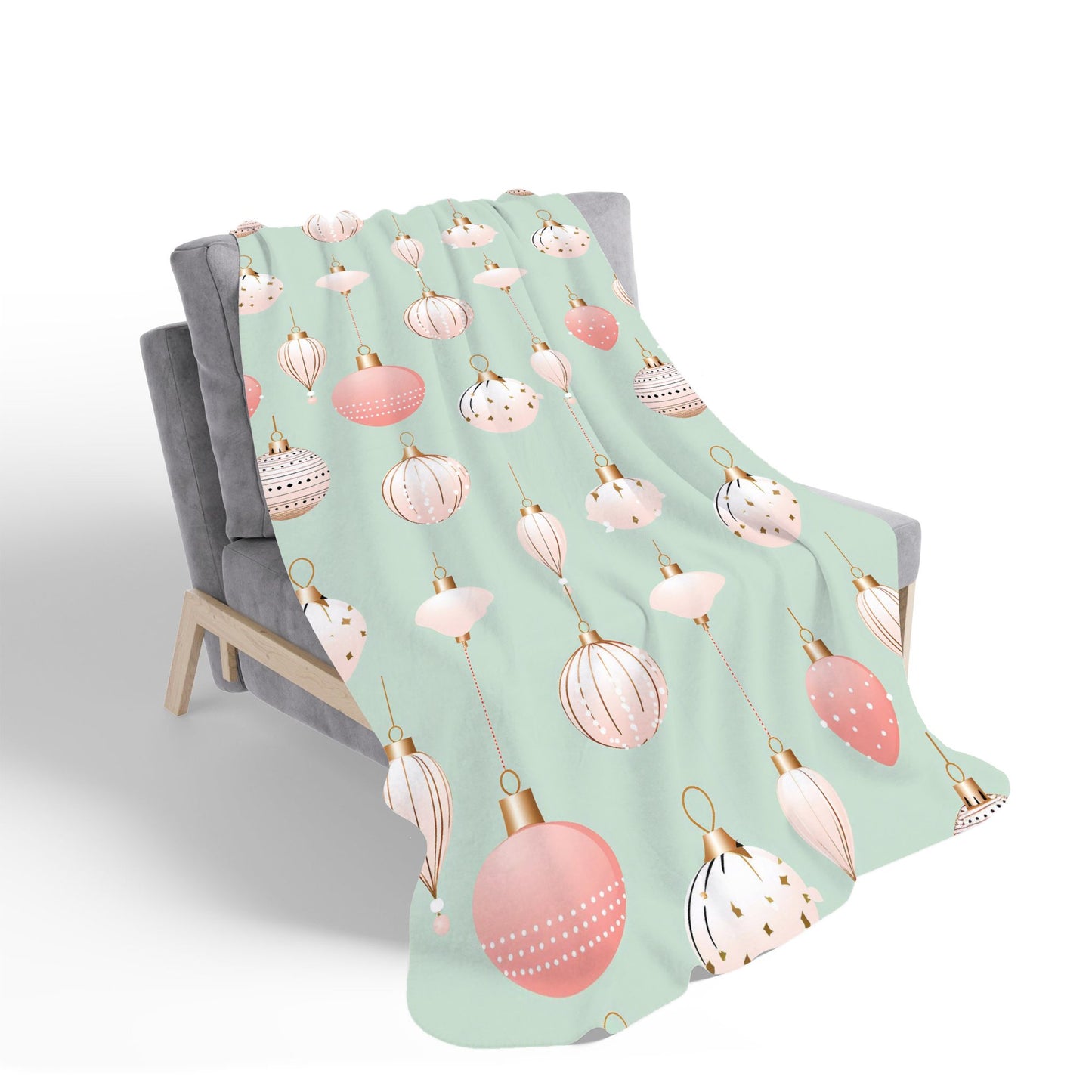 Christmas Decorations Pink And Green Sherpa Blanket
