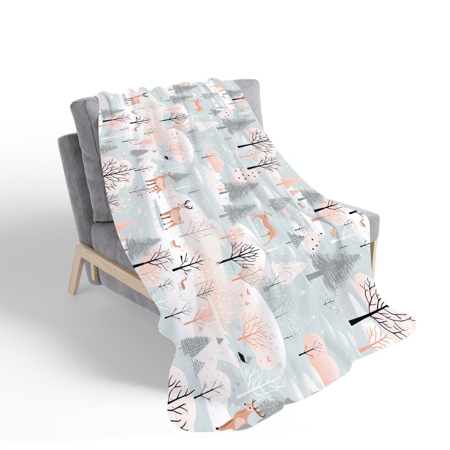 Whimsical Christmas Winter Wonderland Sherpa Blanket