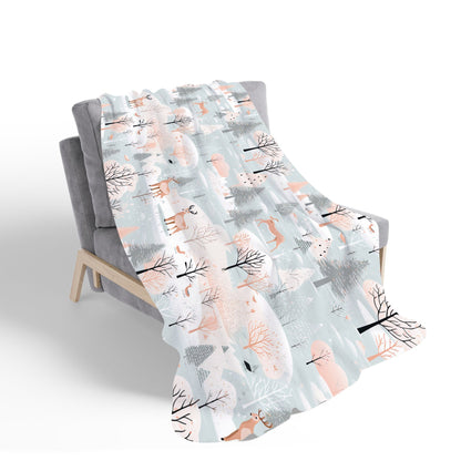 Whimsical Christmas Winter Wonderland Sherpa Blanket
