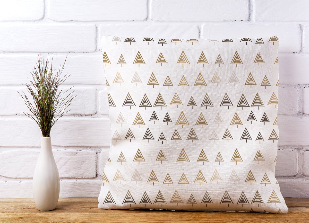 Geometric Christmas Tree Pattern Cushions