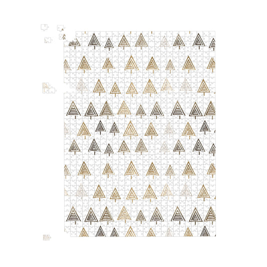 Geometric Christmas Tree Pattern Jigsaw Puzzle