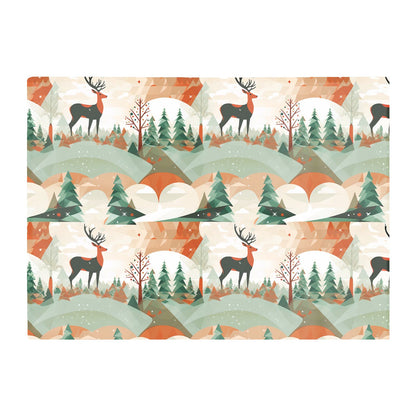 Reindeer On A Snowy Landscape Pattern Glass Chopping Board