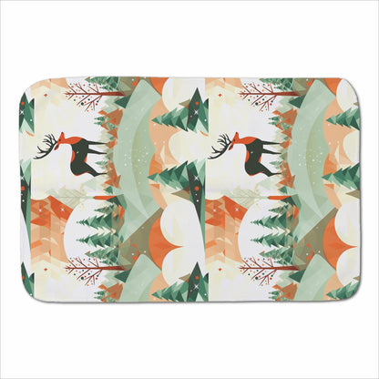 Reindeer On A Snowy Landscape Pattern Sherpa Blanket