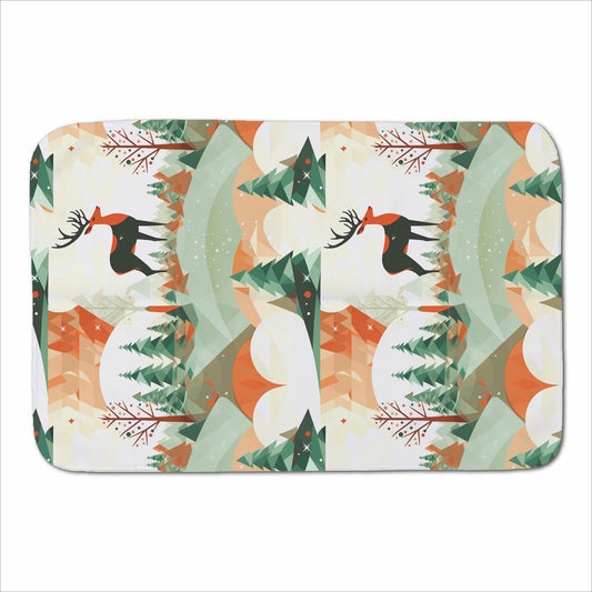 Reindeer On A Snowy Landscape Pattern Sherpa Blanket