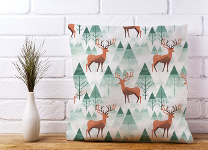 Reindeer On A Snowy Landscape Cushions