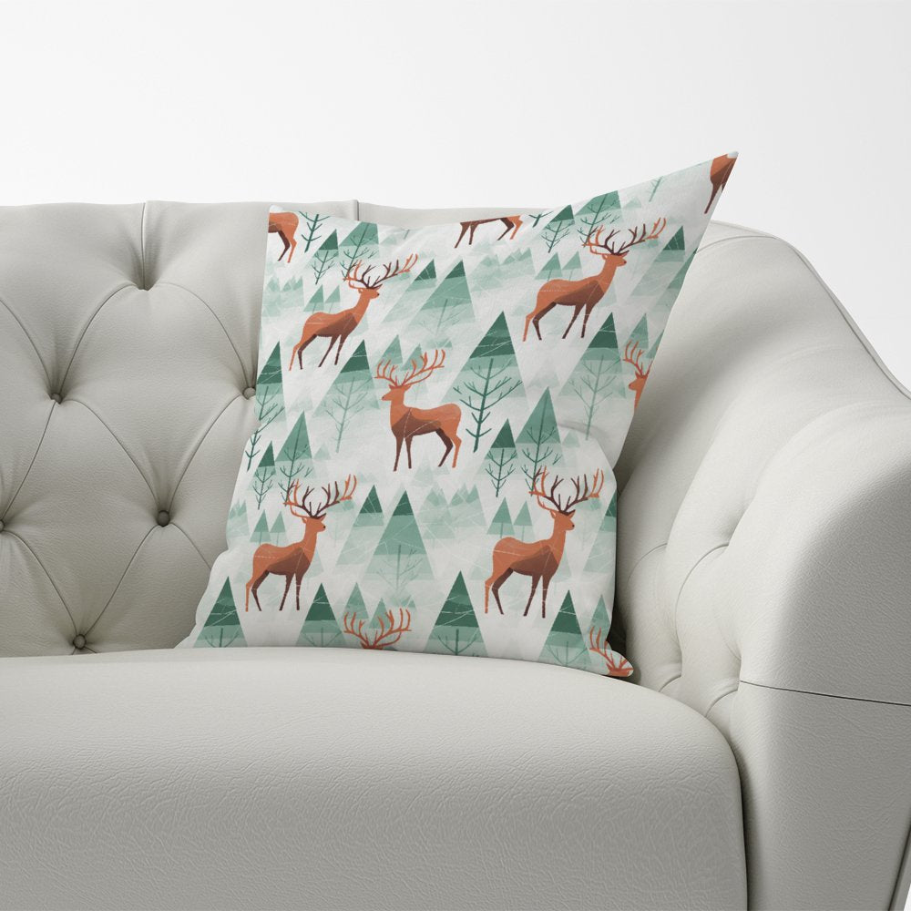 Reindeer On A Snowy Landscape Cushions