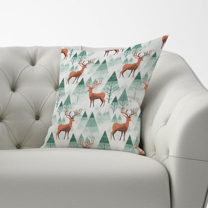 Reindeer On A Snowy Landscape Cushions