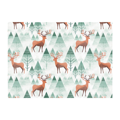 Reindeer On A Snowy Landscape Glass Chopping Board