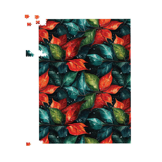 Christmas Watercolour Holly Leaf Jigsaw Puzzle
