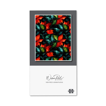 Christmas Watercolour Holly Leaf Jigsaw Puzzle