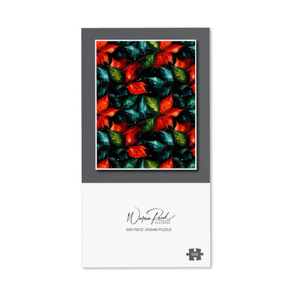 Christmas Watercolour Holly Leaf Jigsaw Puzzle