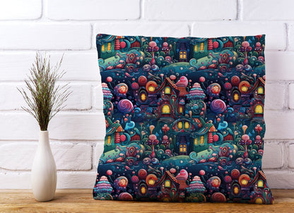 Whimsical Gingerbread House Pattern Cushions
