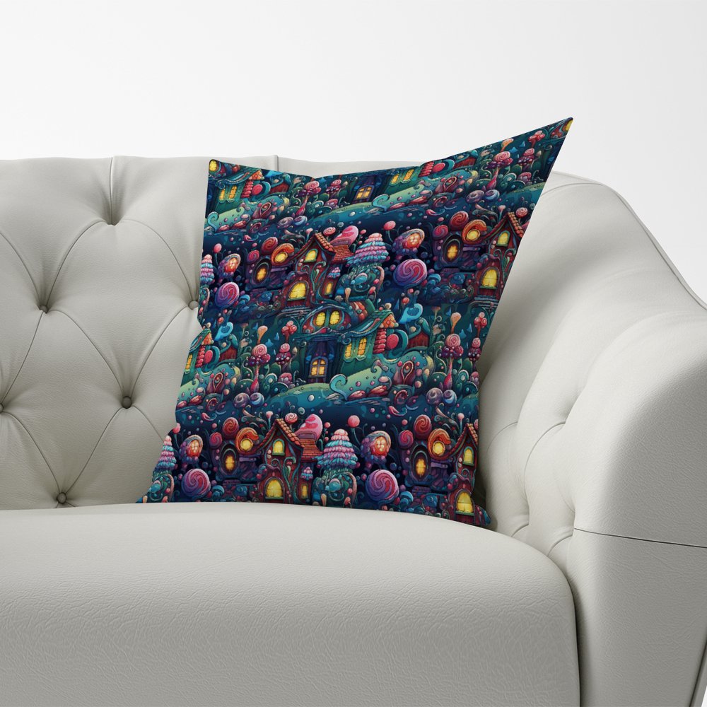 Whimsical Gingerbread House Pattern Cushions
